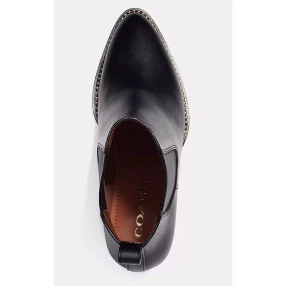 NEW Coach Pierce Leather Ankle Boots Bootie w/ Studs Women's sz 6 Black - Picture 3 of 11